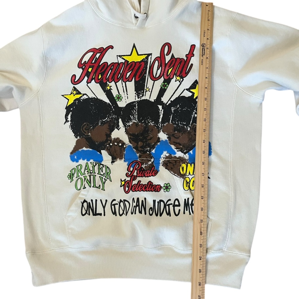 Private Selection Heaven Sent Graphic Hoodie Cream Size Medium - Picture 8 of 10